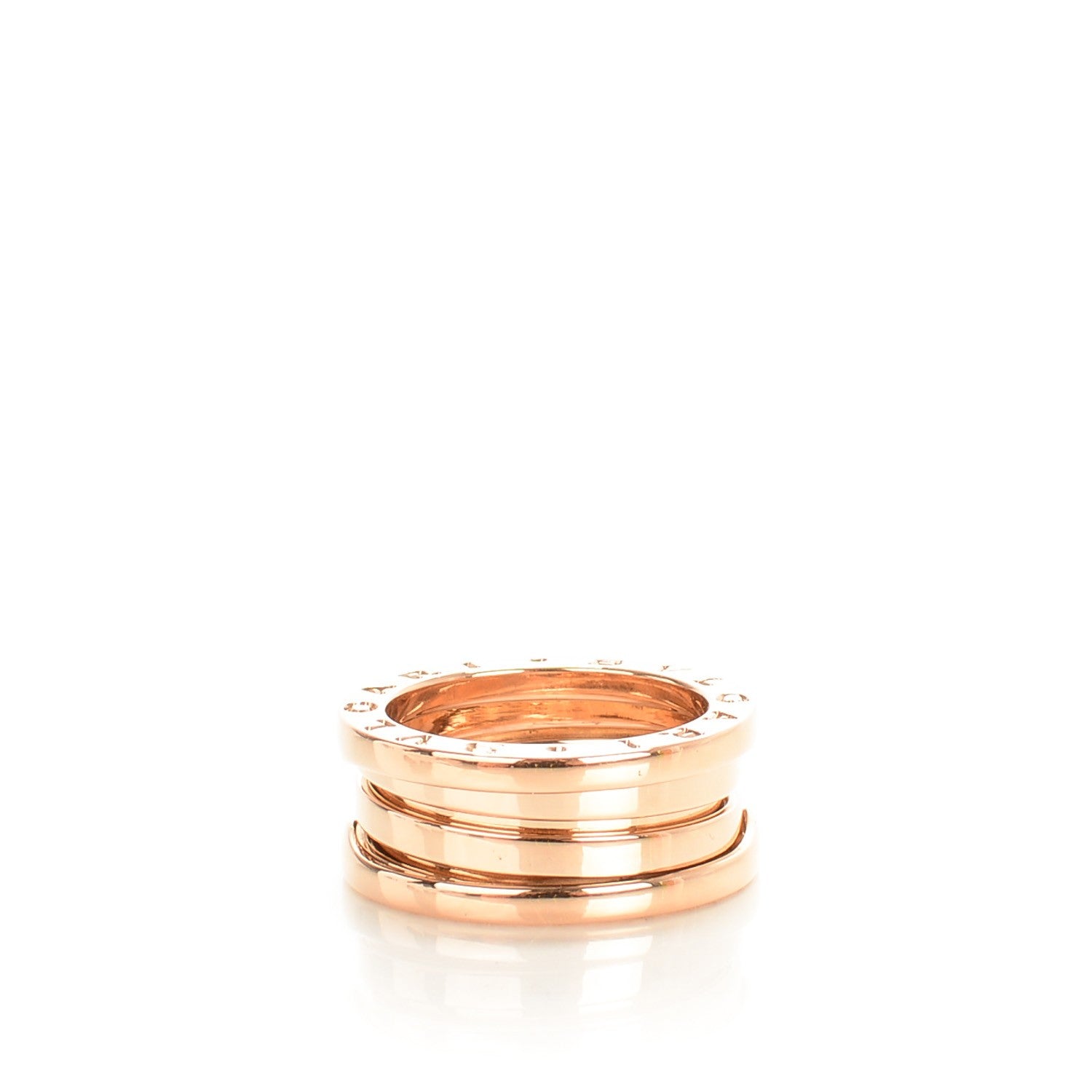 Bulgari 18K Rose Gold B.Zero1 3 Band Ring 50 5.5 1 of 5