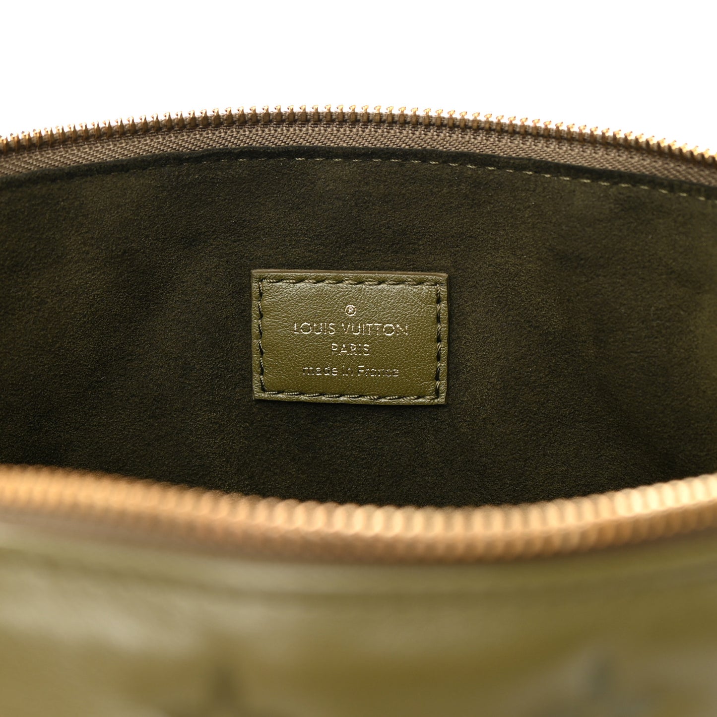 Lambskin Embossed Monogram Coussin MM Khaki