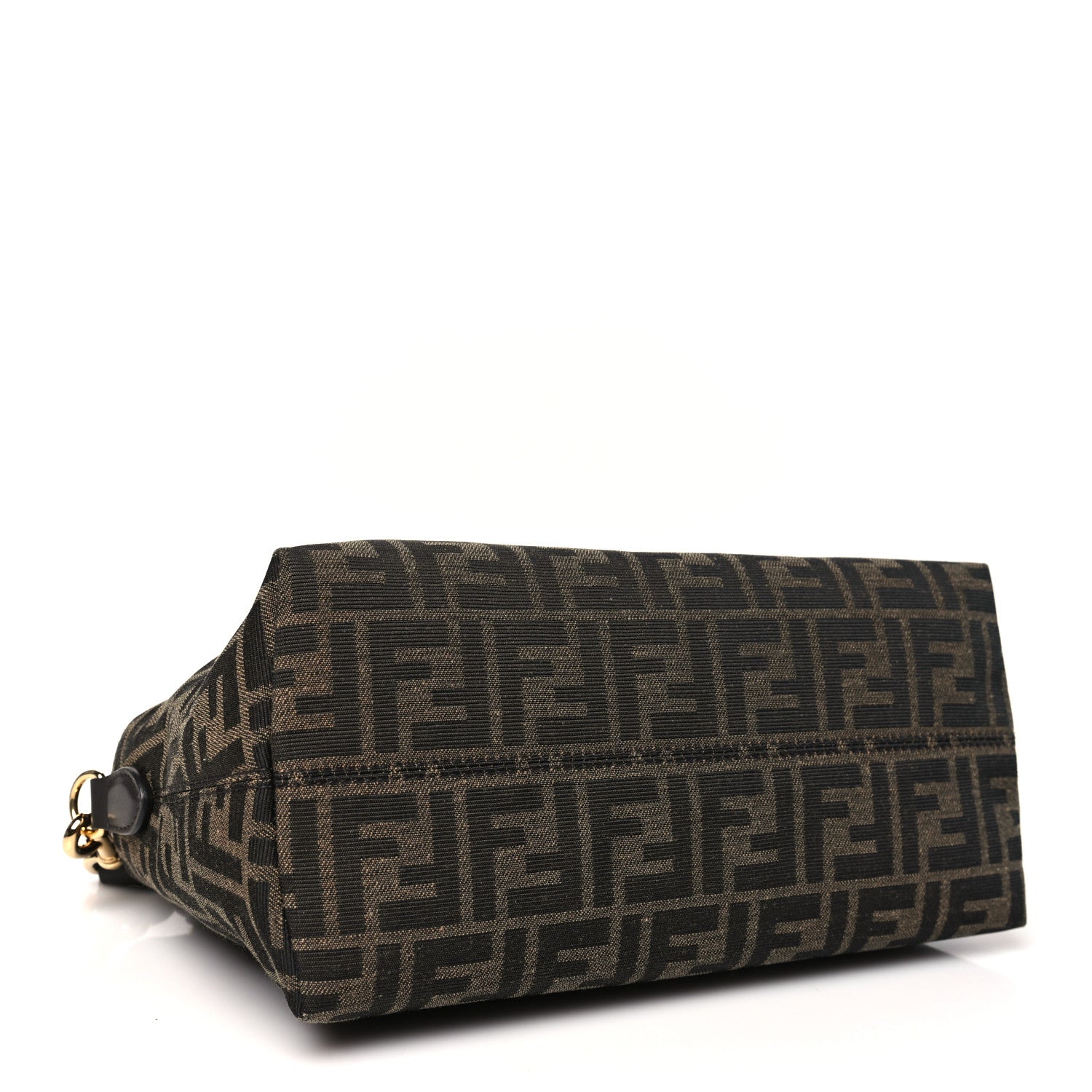 Fendi Vitello Grace Jacquard FF Medium By The Way Boston Bag Tobacco Moro Ebano 4 of 10