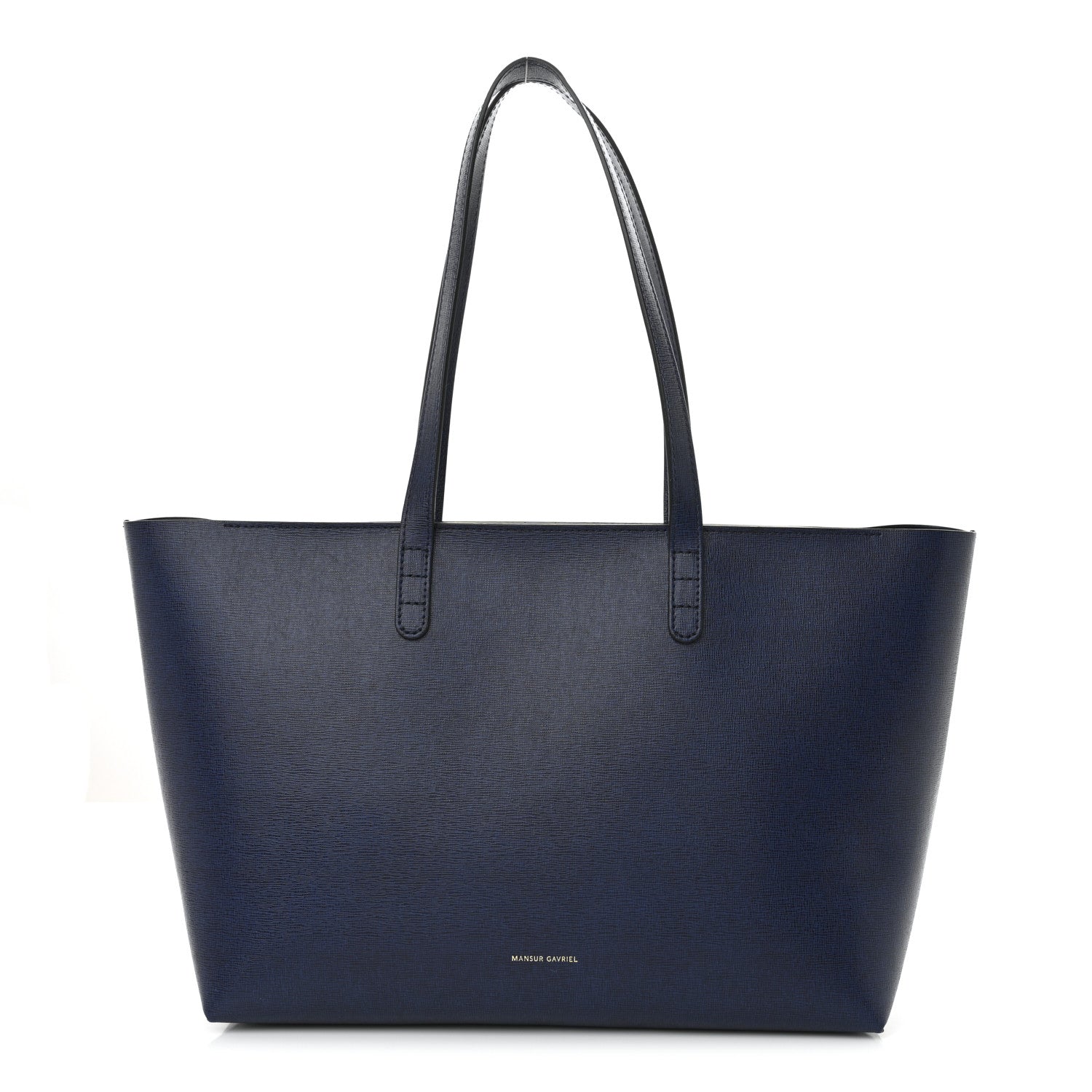 Mansur Gavriel Saffiano Small Zip Tote Navy 1 of 9
