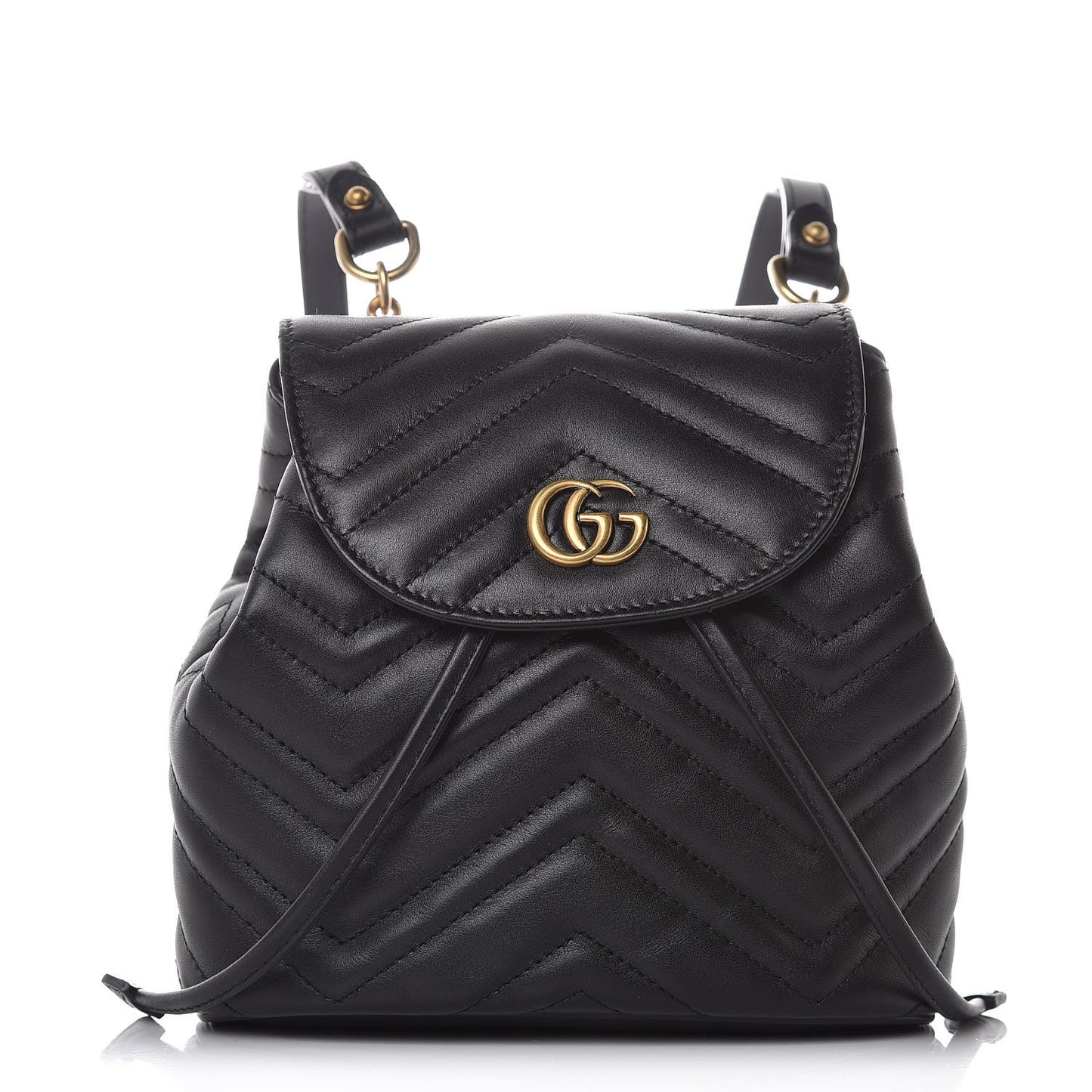 Calfskin Matelasse GG Marmont Flap Backpack Black
