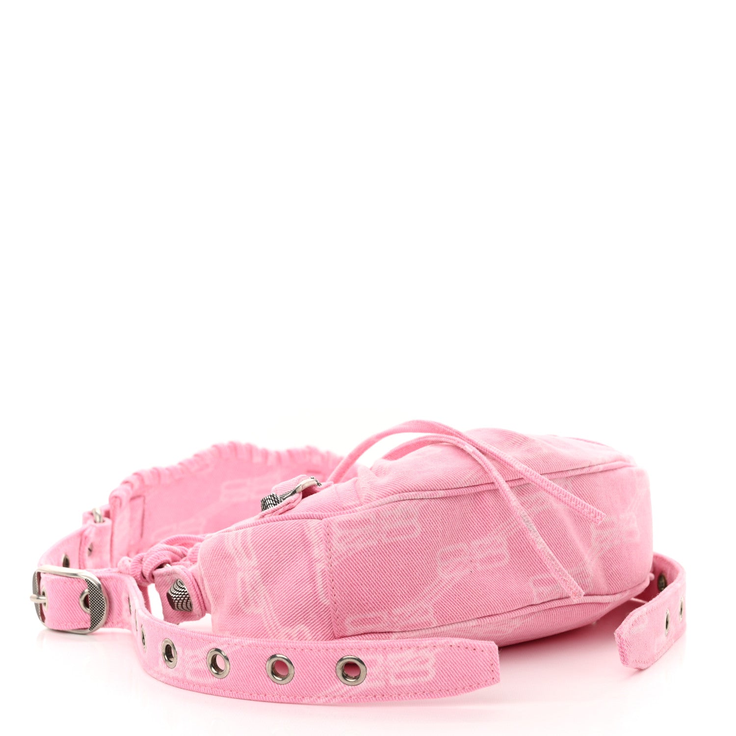 Balenciaga Denim BB Monogram Le Cagole Shoulder Bag XS Pink 5 of 13