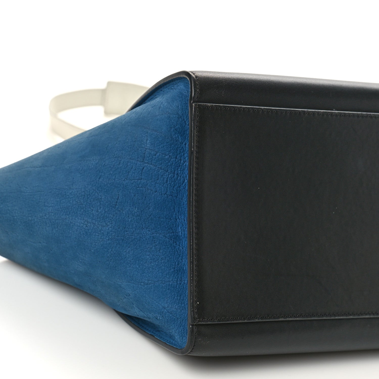 Celine Bullhide Calfskin Nubuck Medium Tri-Color Trapeze Blue Beige 7 of 8