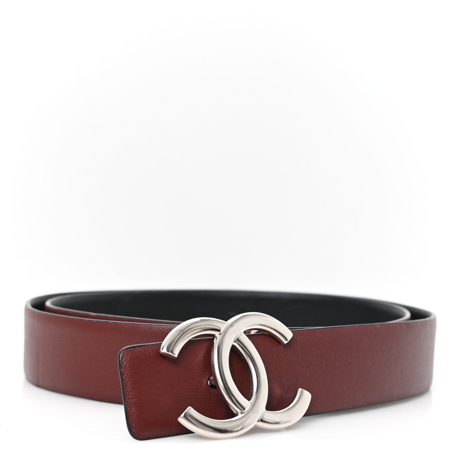 Chanel Calfskin CC Reversible 90 36 Belt Black Burgundy 5 of 6