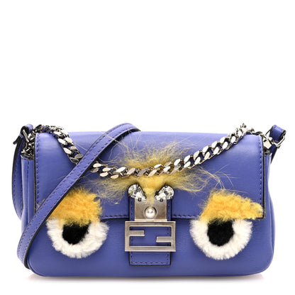 Fendi Nappa Rabbit Fox Fur Micro Buggie Baguette Cassis Giallo Multicolor 1 of 10