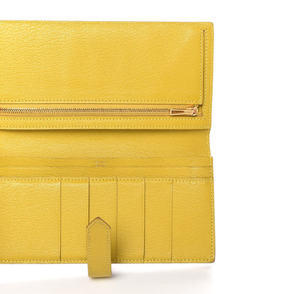 Hermes Chevre Mysore Bearn Gusset Wallet Lime 5 of 6