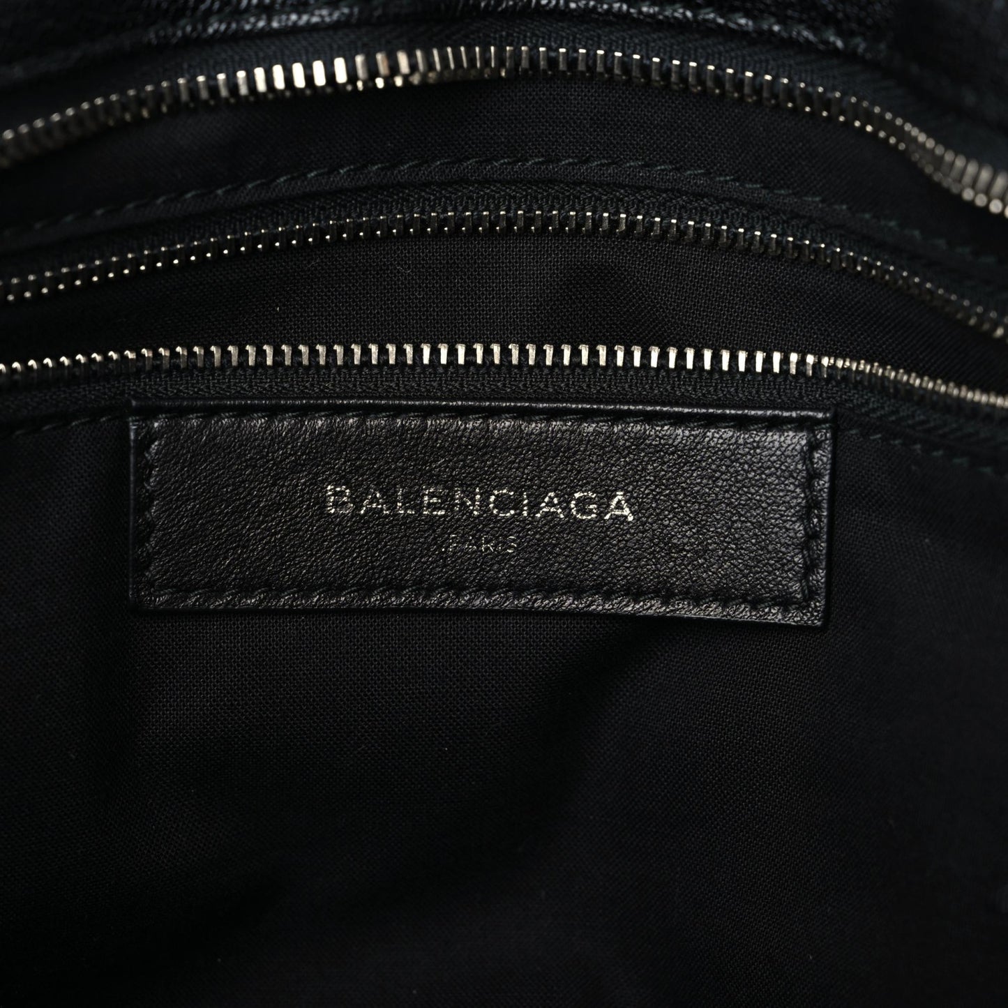 Chevre Silver Metallic Edge Hardware City Black