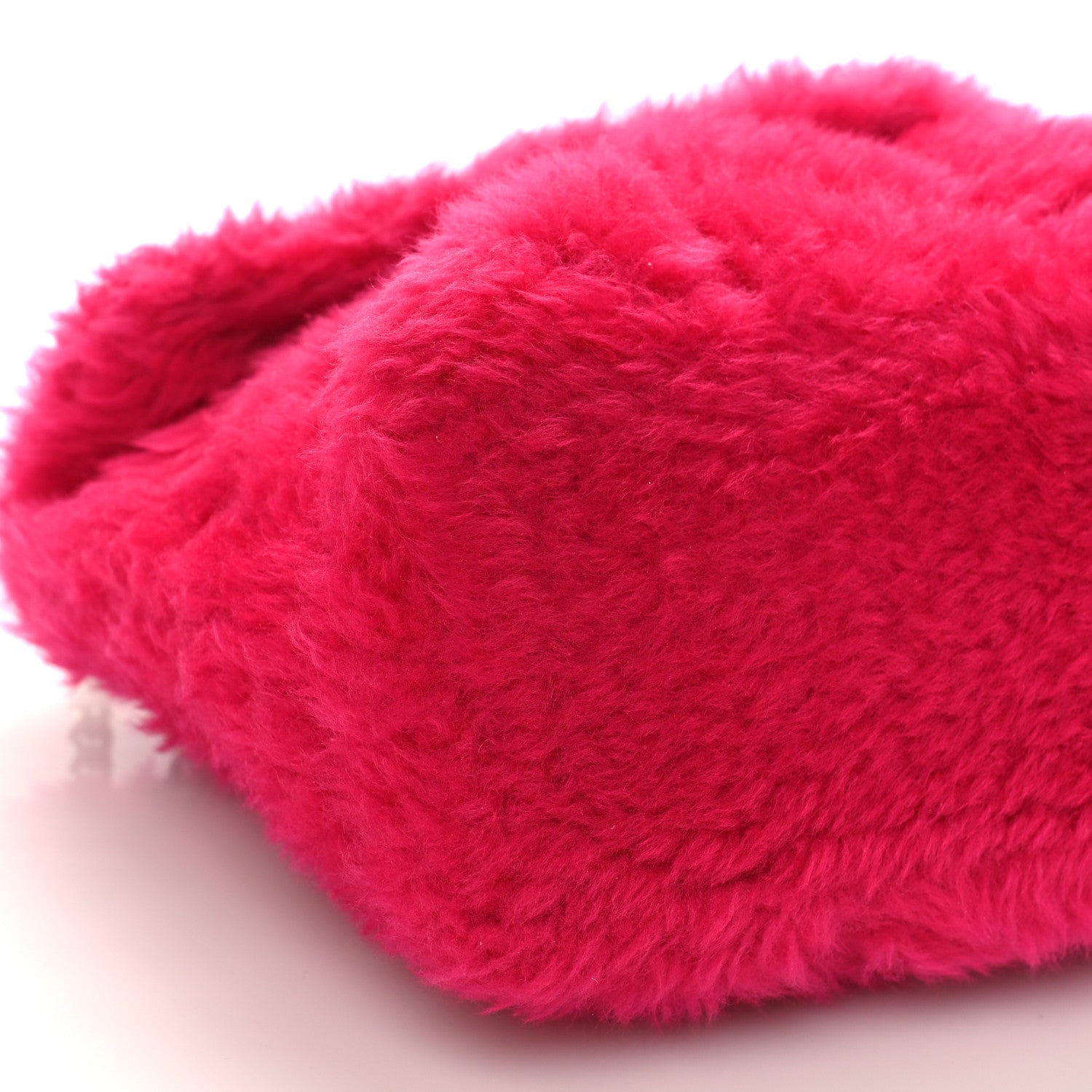 Saint Laurent Merino Shearling Lambskin Quilted Small Loulou Puffer Monogram Chain Satchel Fuchsia 7 of 8