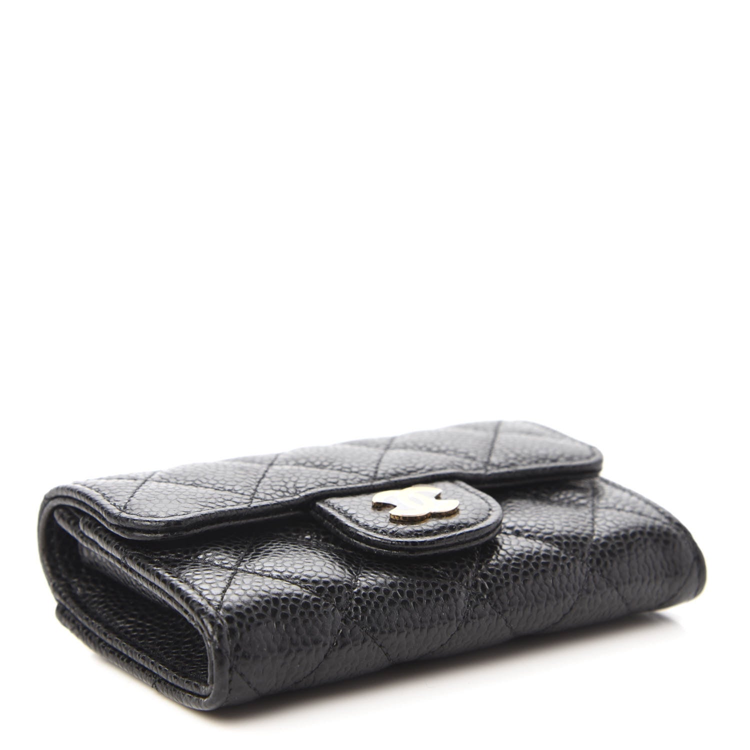 Chanel Caviar Quilted Flap Card Holder Wallet Black 4 of 12