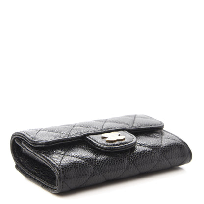 Chanel Caviar Quilted Flap Card Holder Wallet Black 4 of 12