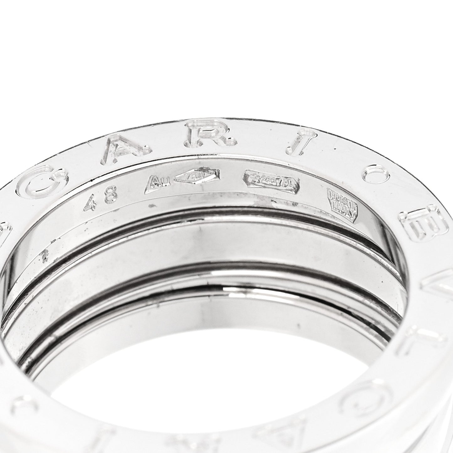 18K White Gold B.Zero1 Three-Band Ring 48 4.5