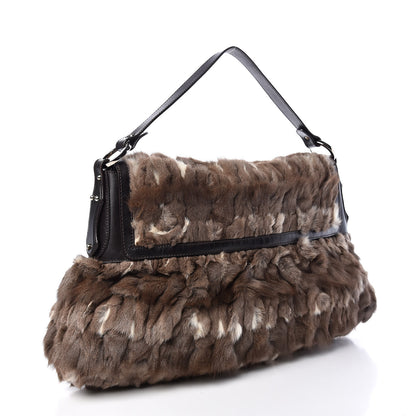 Fendi Rabbit Fur Large Chef Shoulder Bag 3 of 12