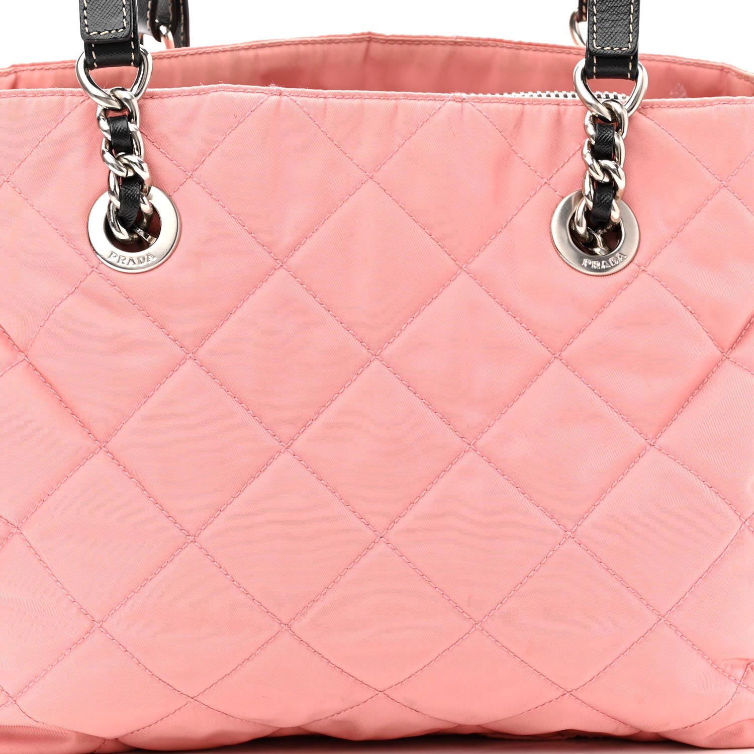 Prada Tessuto Nylon Quilted Shoulder Bag Rosa Black 8 of 17