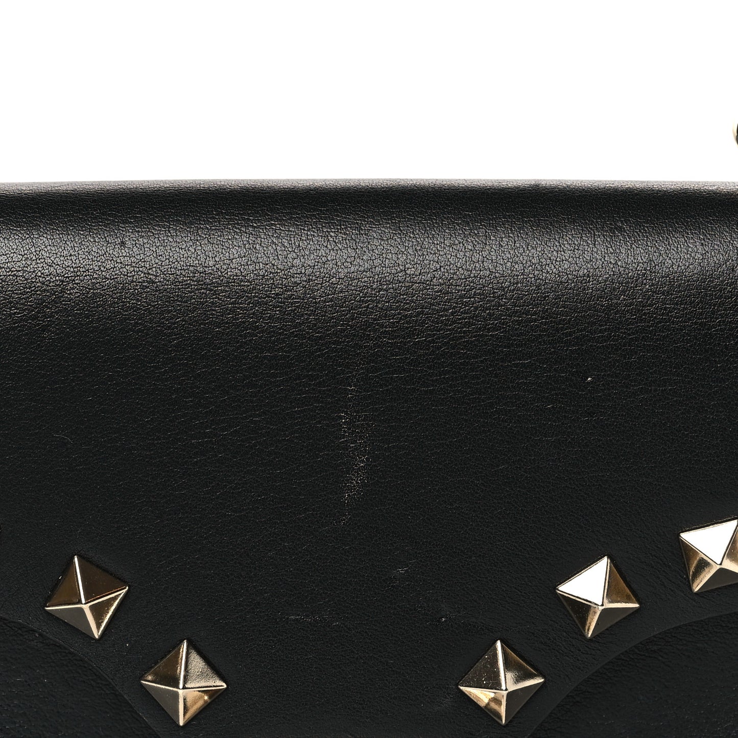 Vitello Mini Rockstud Shoulder Flap Bag Black