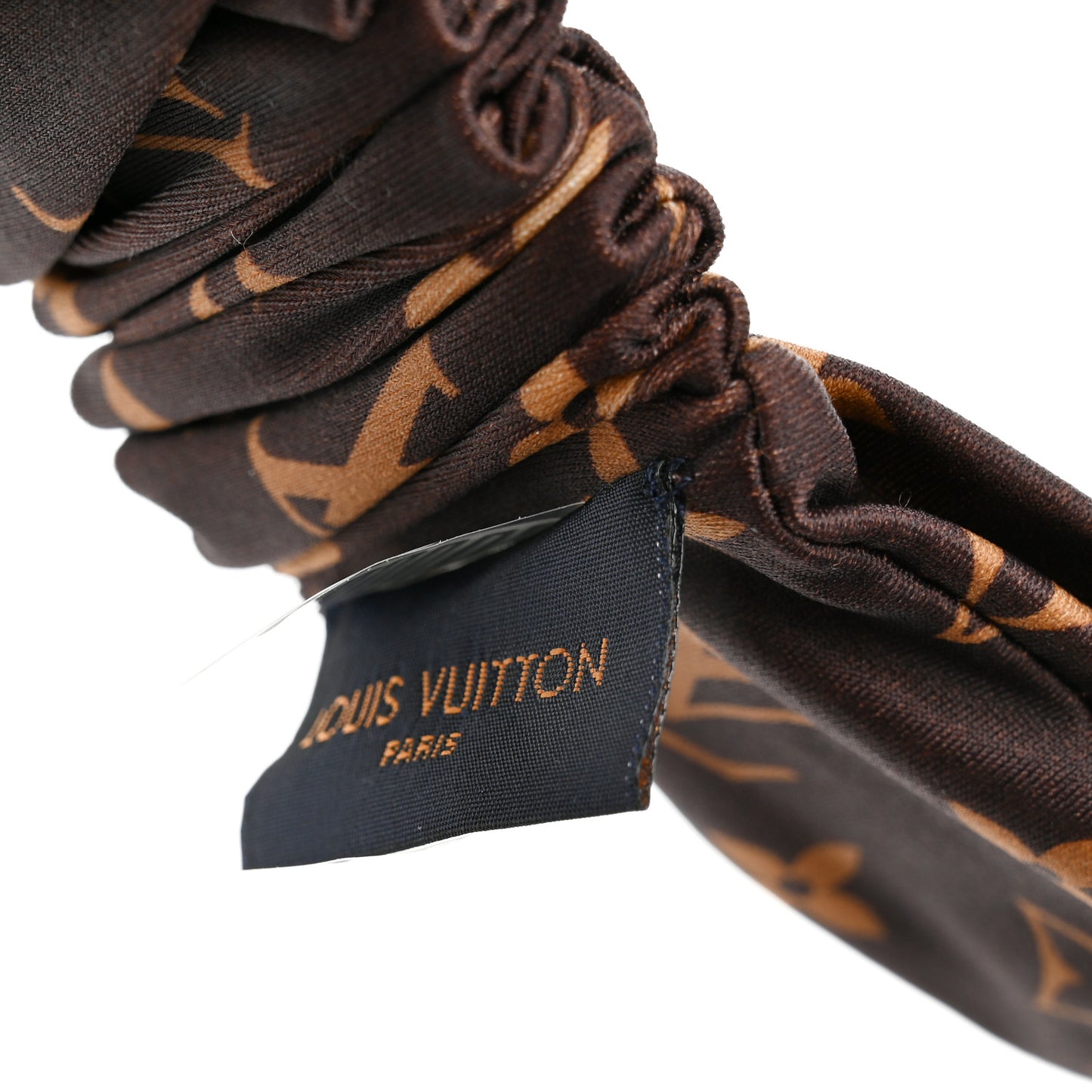 Silk Monogram Be Mindful Headband Brown