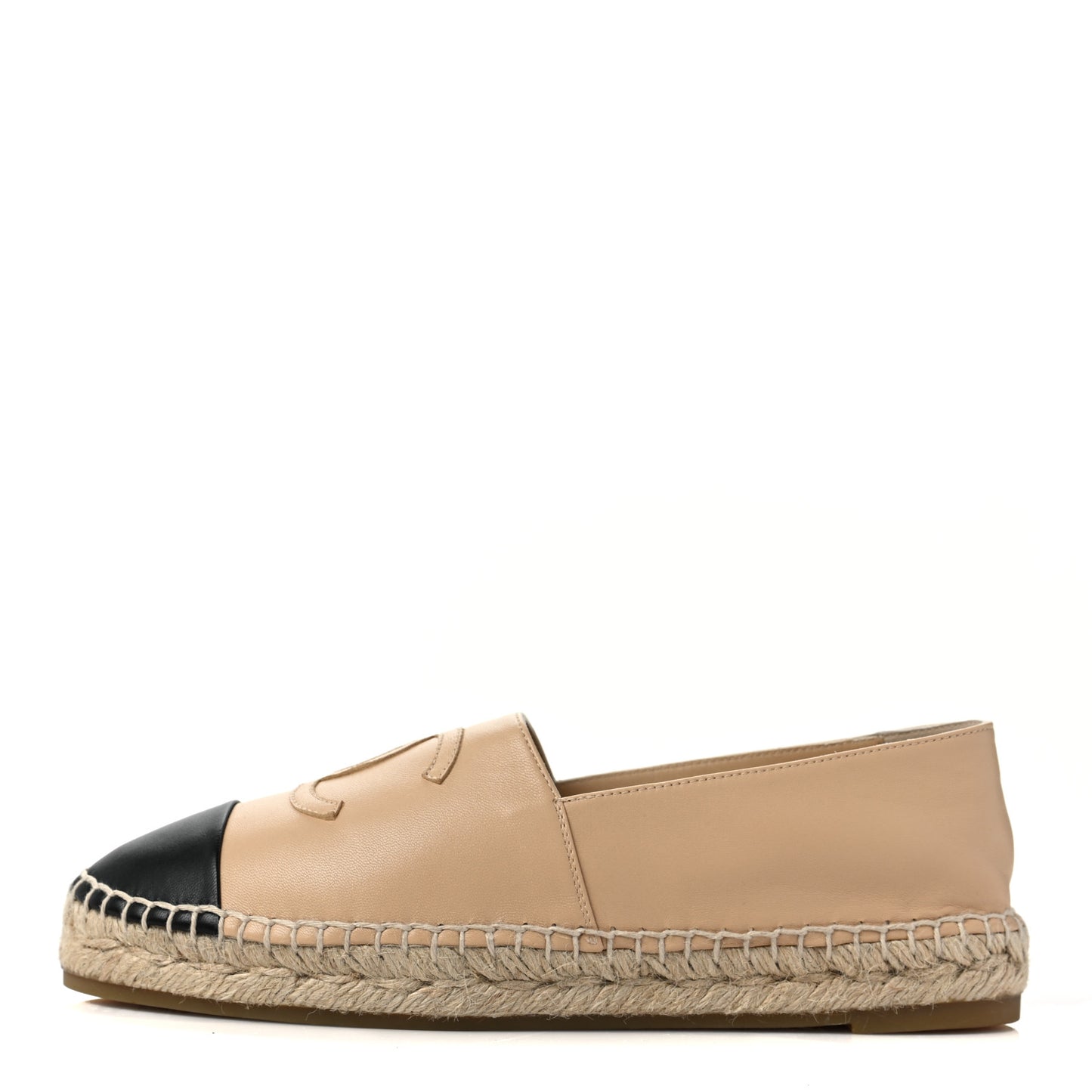 Lambskin CC Espadrilles 40 Beige Black