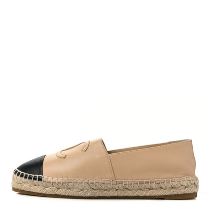 Chanel Lambskin CC Espadrilles 40 Beige Black 1 of 9