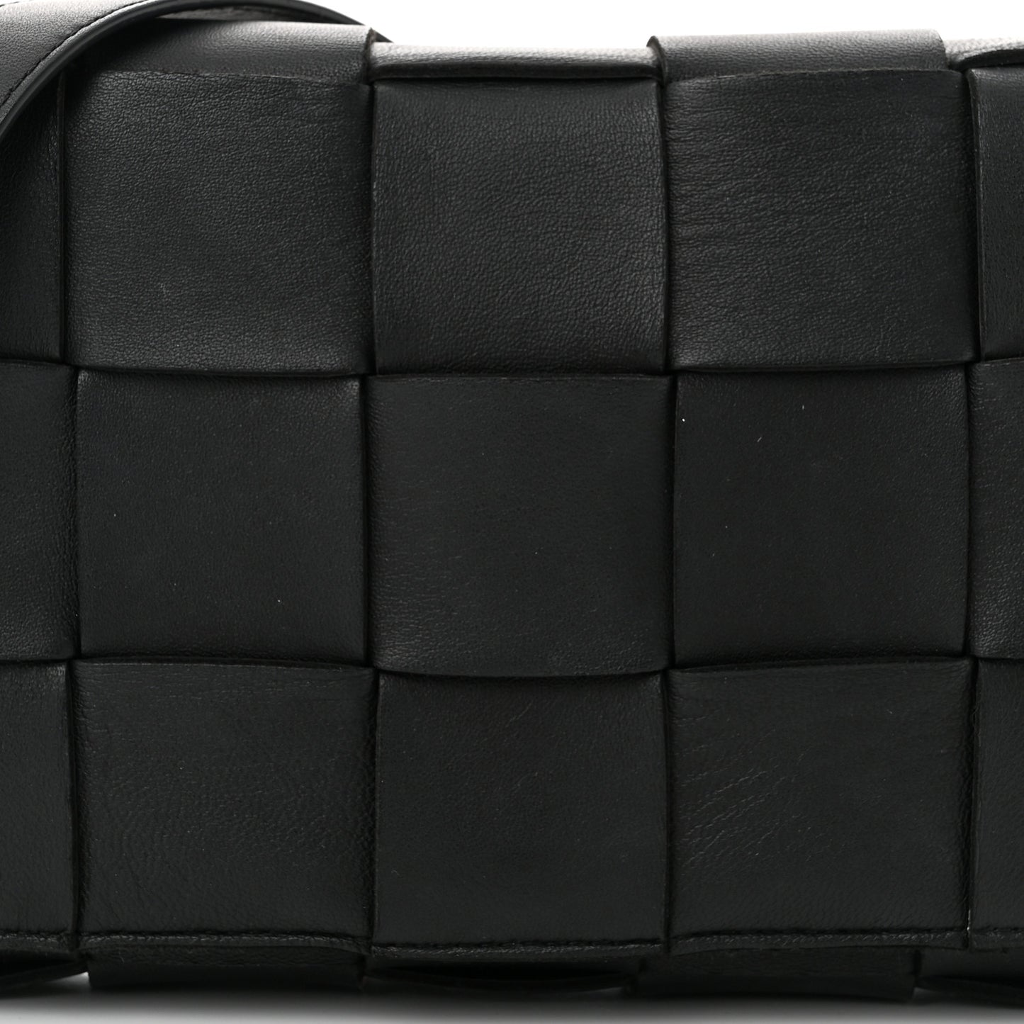 Lambskin Maxi Intrecciato Cassette Crossbody Bag Black