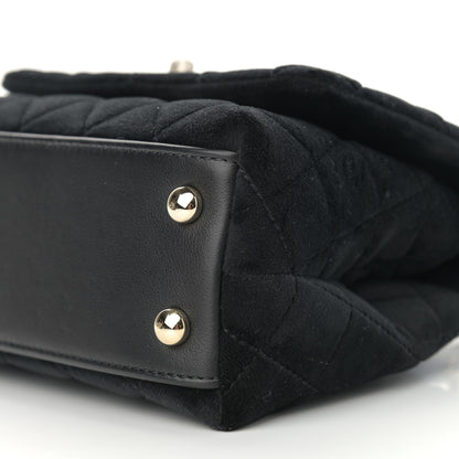 Chanel Velvet Crystal Quilted Extra Mini Coco Handle Flap Black 6 of 11