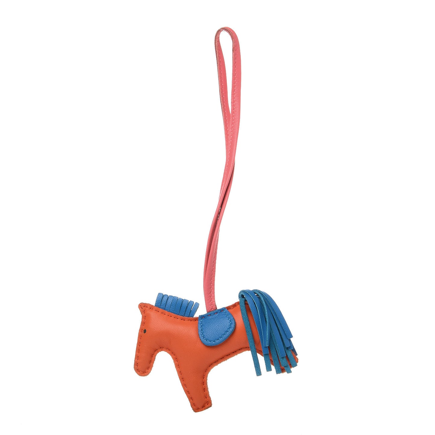 Milo Lambskin Grigri Rodeo Horse Bag Charm PM Orange Poppy Bleu Izmir Rose Azalee