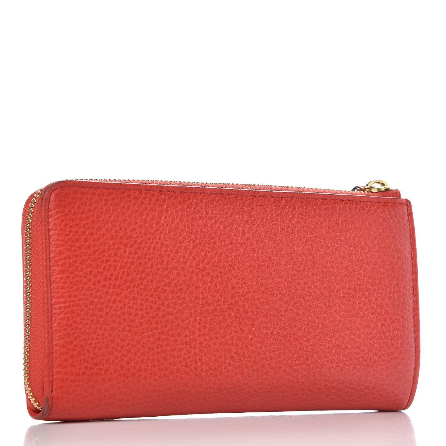 Pebbled Calfskin Donna Long Wallet Red