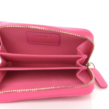 Chanel Caviar Quilted Zip Coin Purse Pink 5 of 8