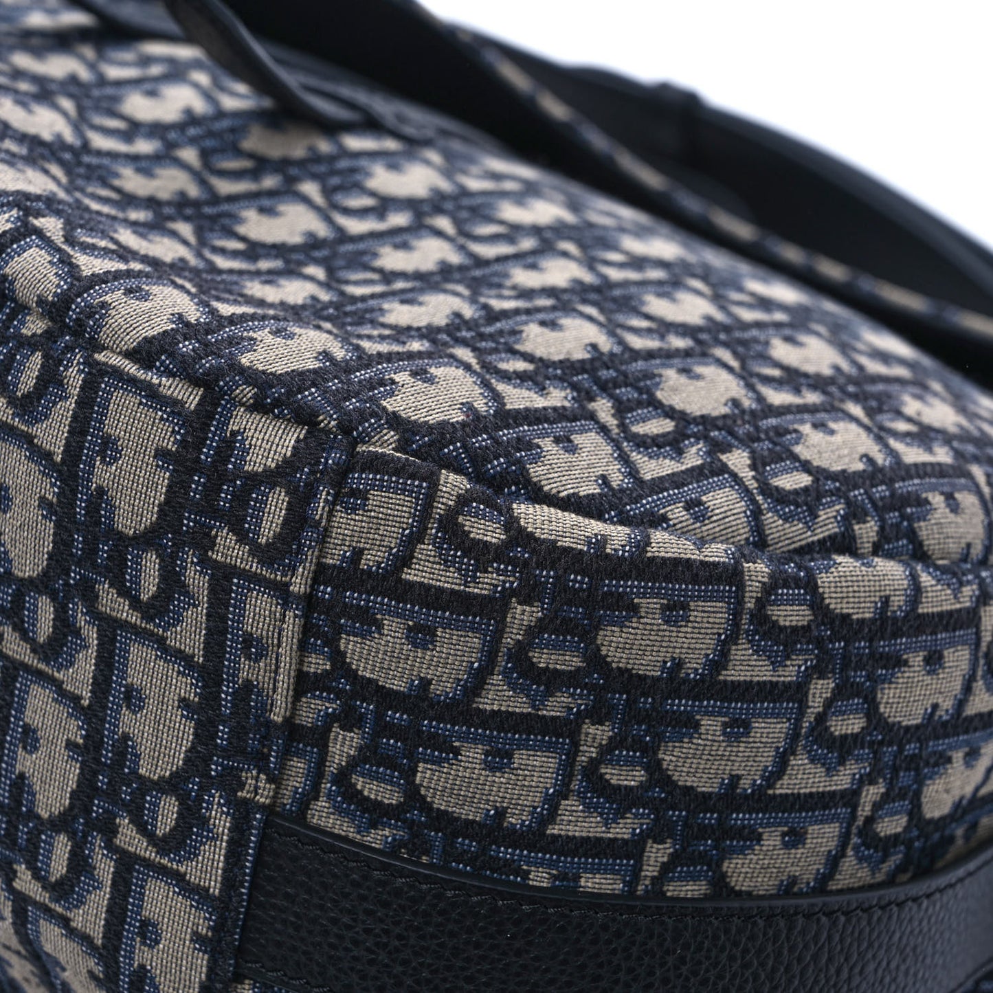 Oblique Soft Saddle Bag Beige Blue