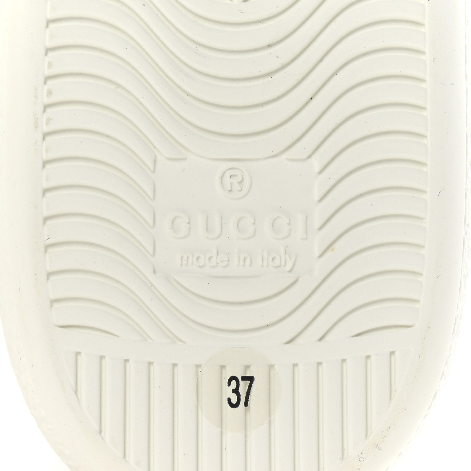 Gucci Calfskin Interlocking G Perforated Womens Ace Sneakers 37 White Grey Sky 7 of 10