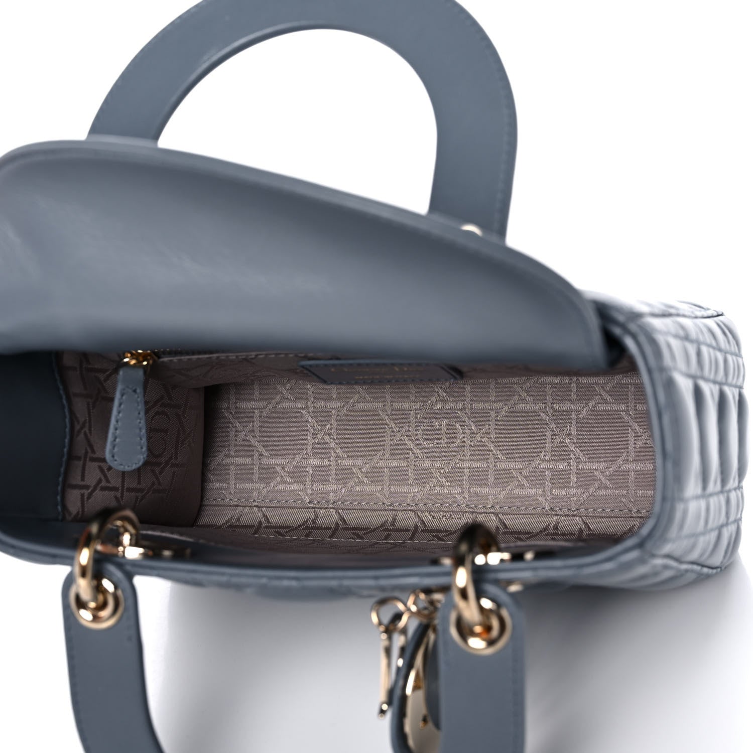 Christian Dior Lambskin Cannage Small My Lady Dior Blue Grey 4 of 16