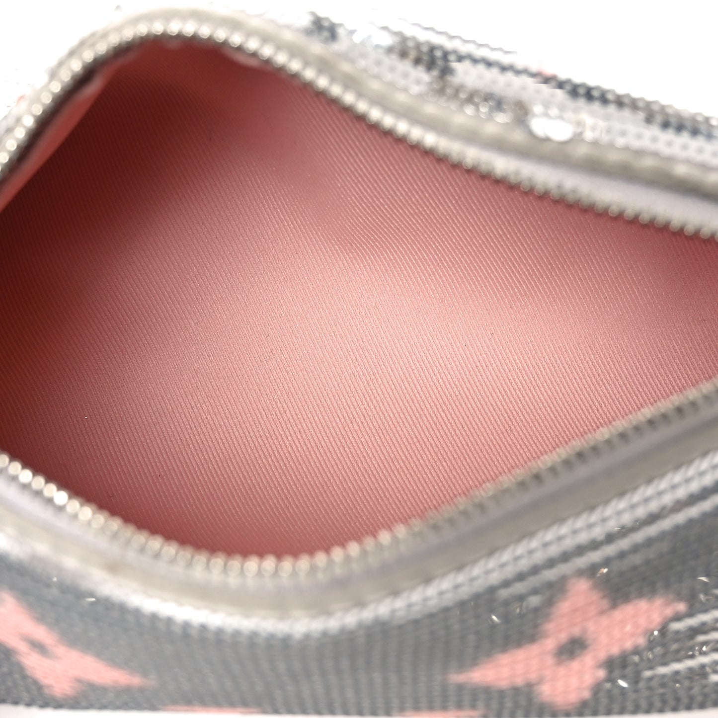 Satin Sequin Monogram Giant Papillon Silver Pink