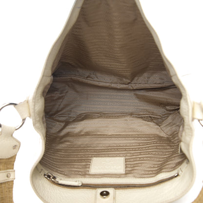Prada Vitello Daino Hobo Bianco 4 of 15