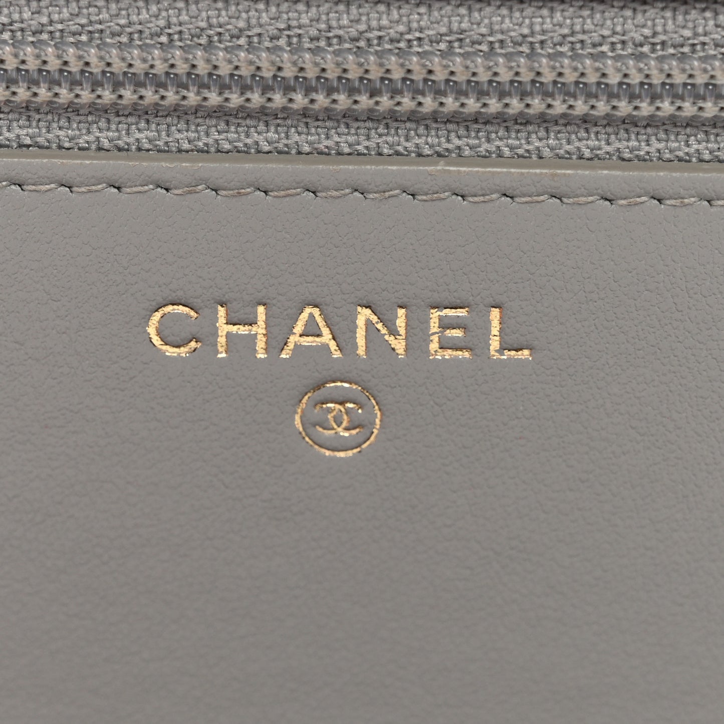 Caviar Quilted Boy Wallet On Chain WOC Grey