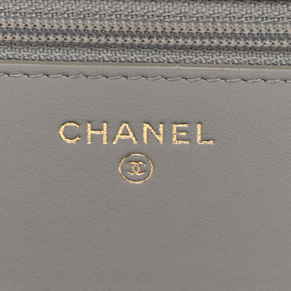 Chanel Caviar Quilted Boy Wallet On Chain WOC Grey 6 of 17