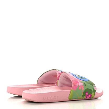 Gucci X KEN SCOTT Rubber Infinity Zia Interlocking G Womens Pool Slide Sandals 36 Green Lilac Bright Splash 4 of 7