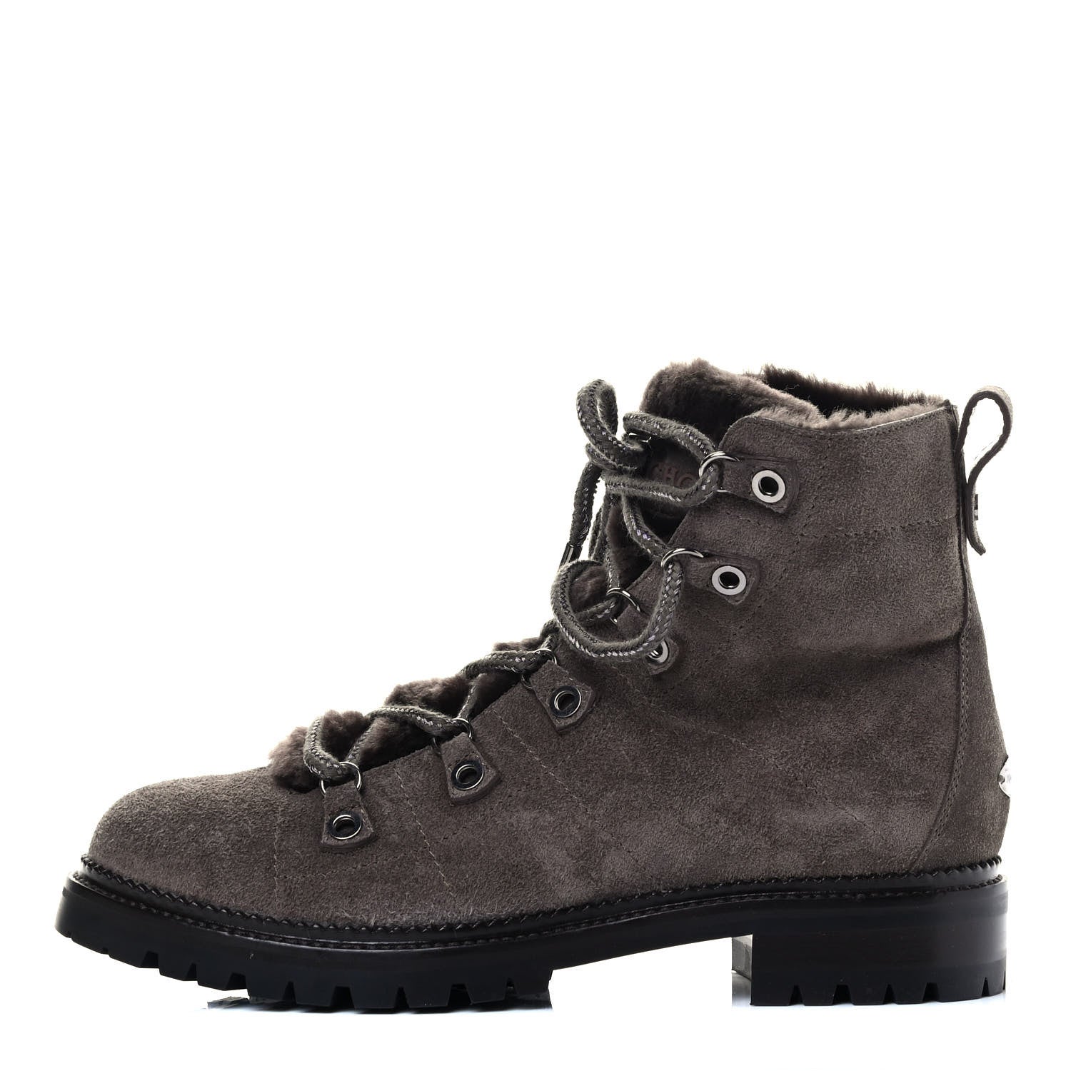 Jimmy Choo Suede Shearling Hillary Flat Boots 40 Mink 1 of 7