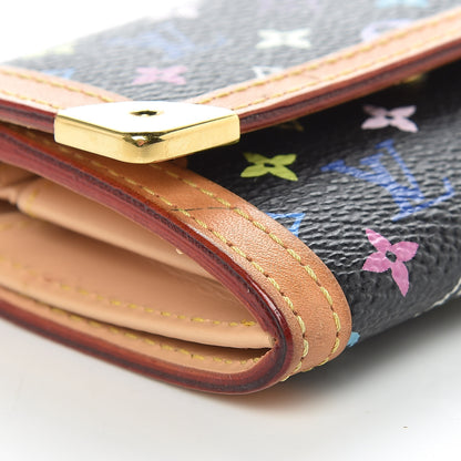 Louis Vuitton Monogram Multicolor Porte-Monnaie Plat Coin Purse Black 6 of 10