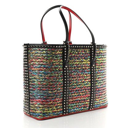 Christian Louboutin Calfskin Metallic Straw Spikes East West Cabata Tote Multicolor 2 of 8