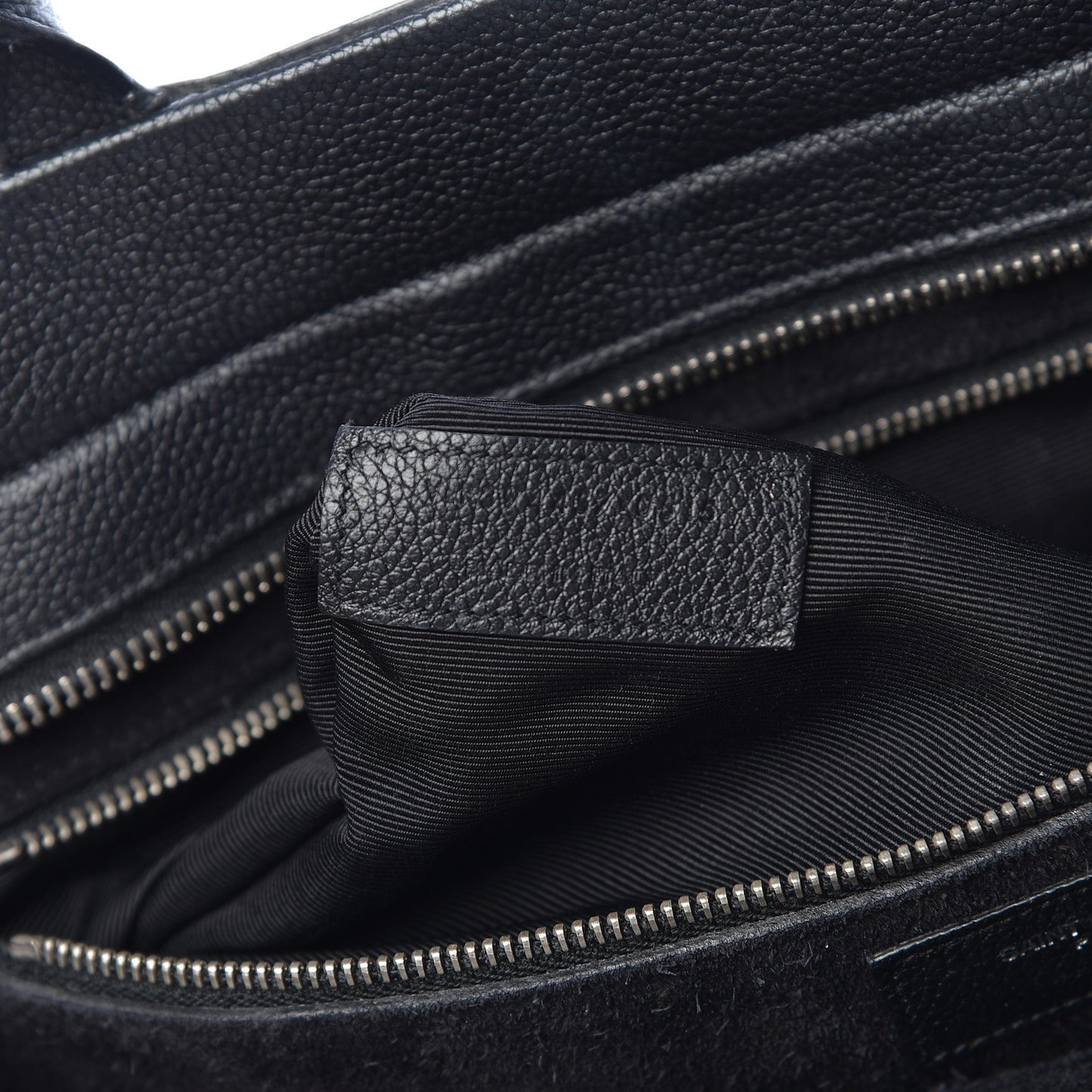 Grained Calfskin Medium Rive Gauche Cabas Black