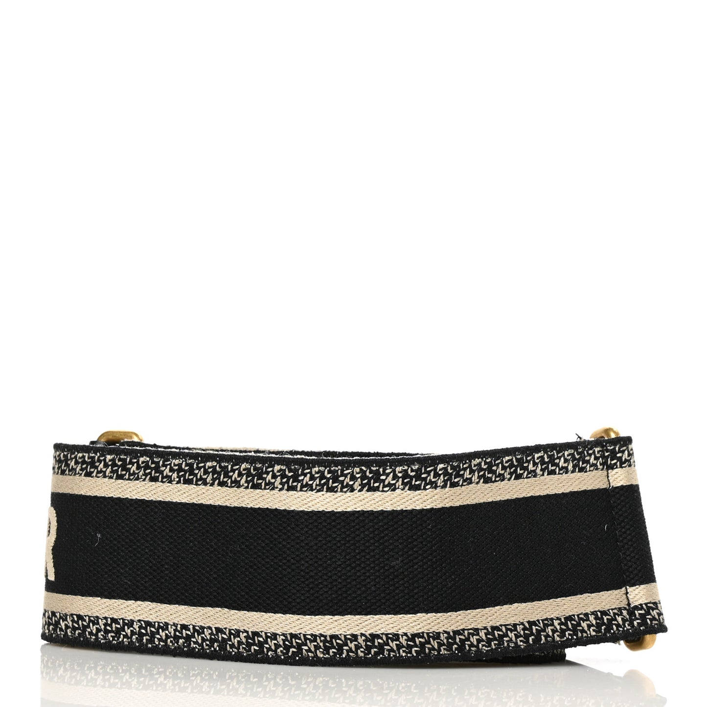 Canvas Embroidered Shoulder Strap Black