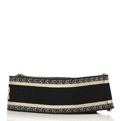 Christian Dior Canvas Embroidered Shoulder Strap Black 2 of 4