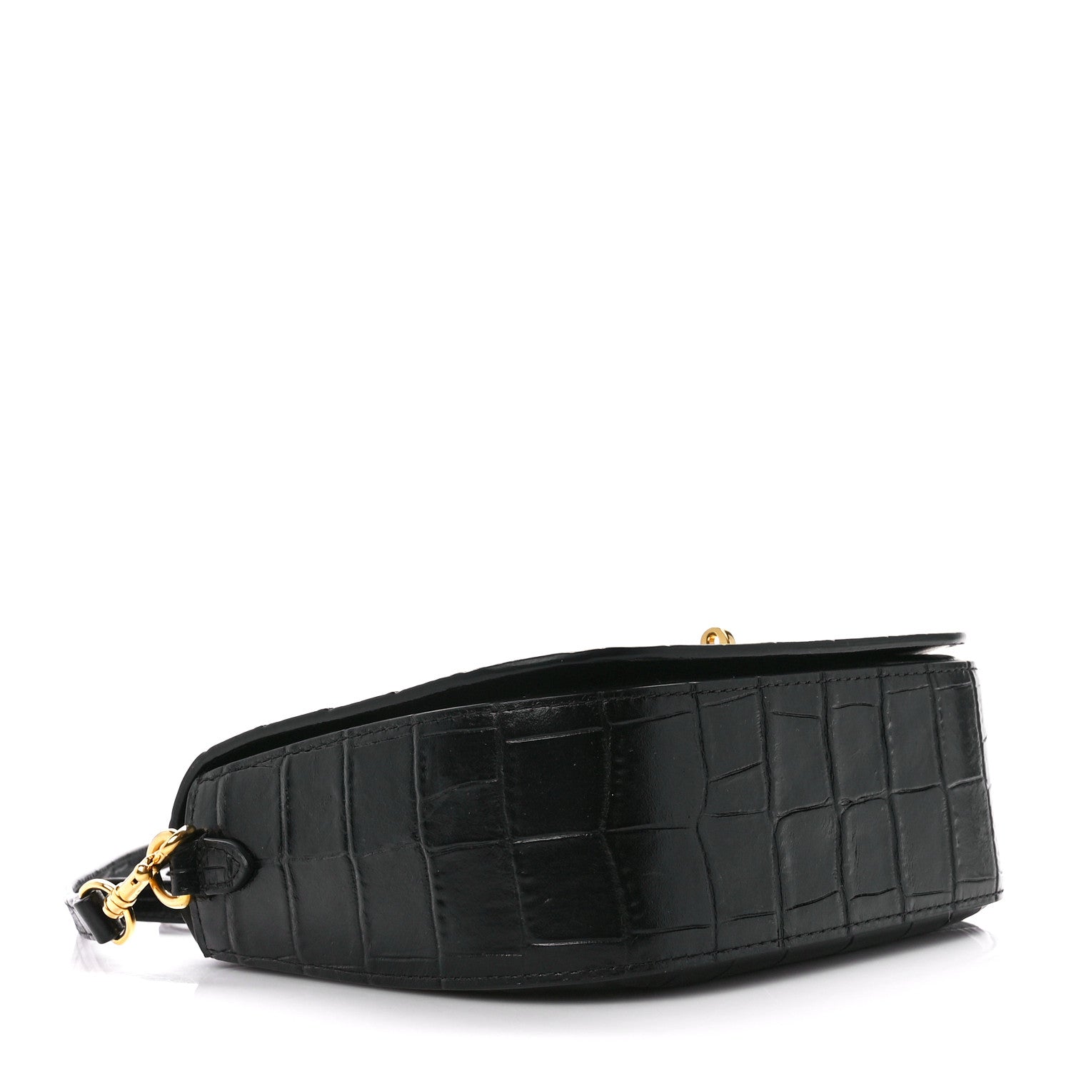 Mulberry Deep Calfskin Crocodile Embossed Small Darley Black 4 of 11