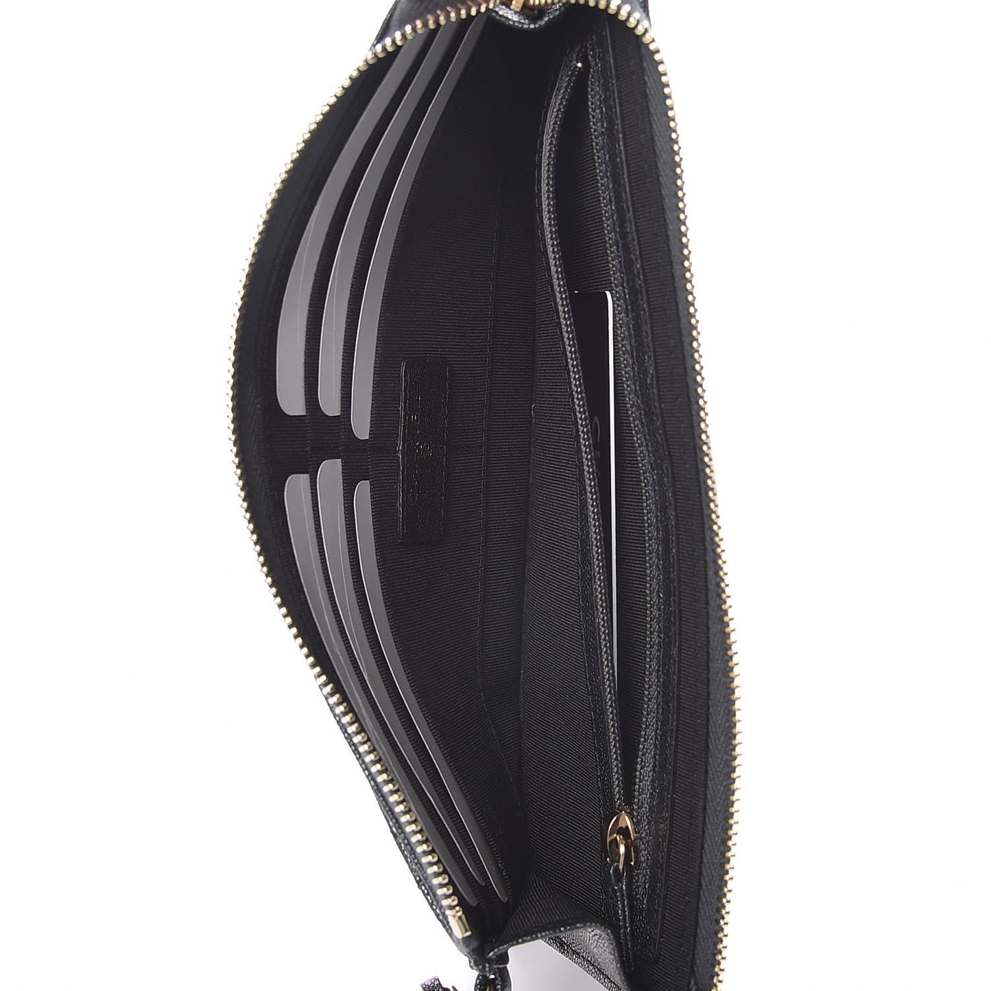 Iridescent Caviar Quilted Classic Pouch With Handle Black