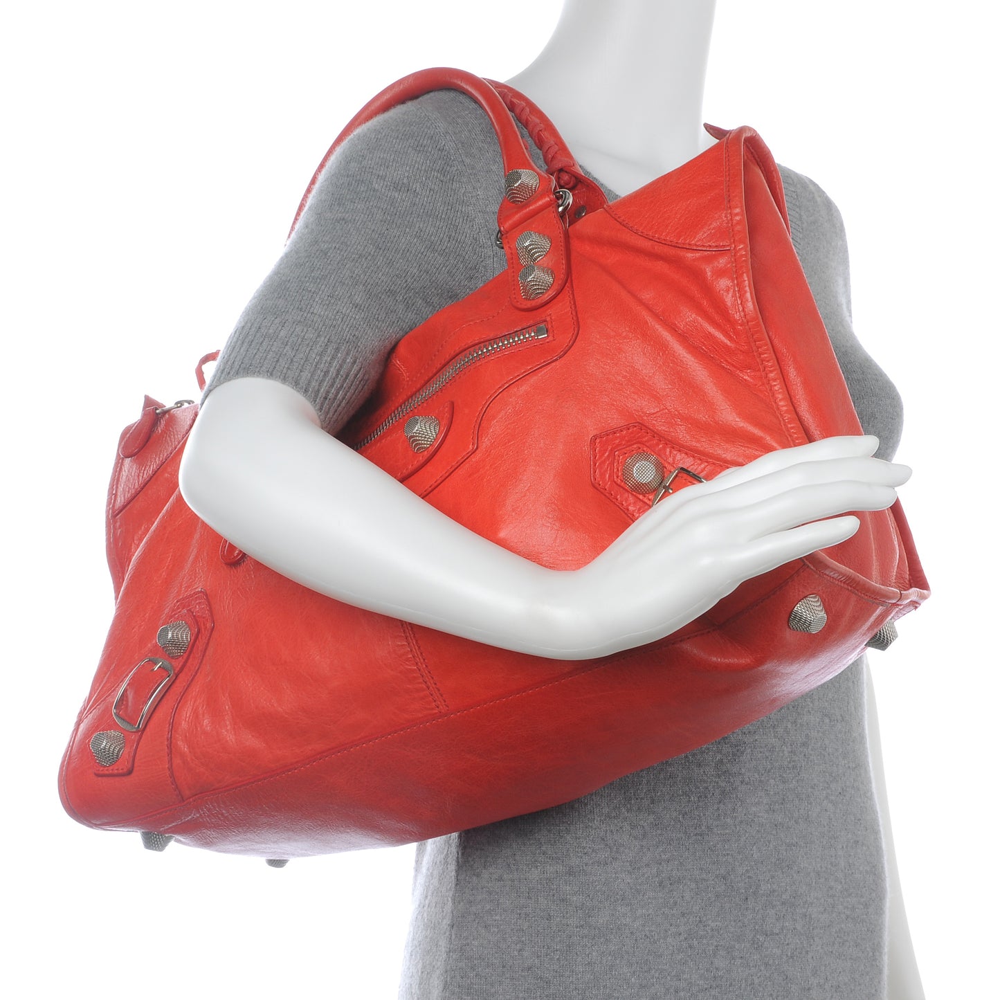 Agneau Giant 21 Silver Hardware Work Vermillion