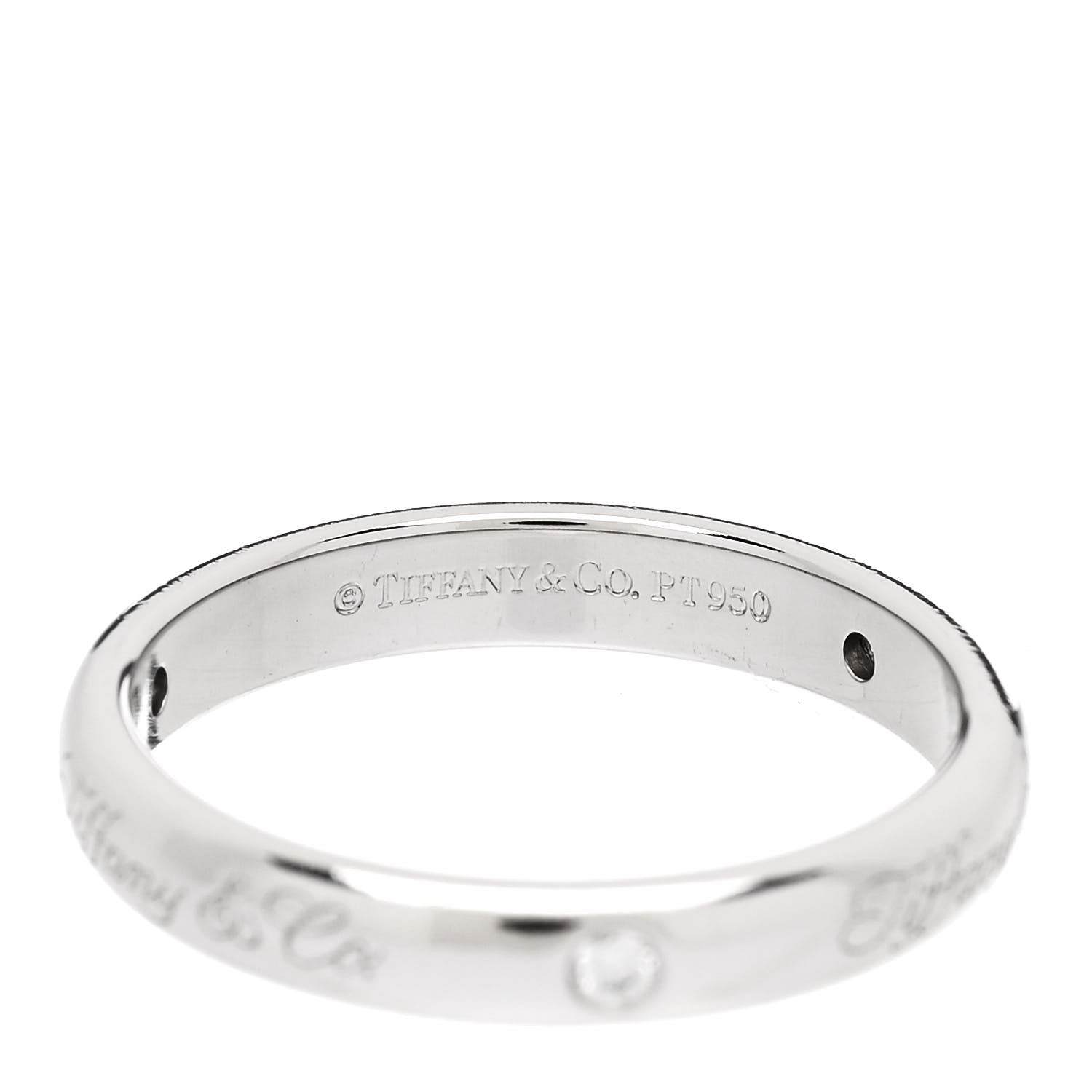 Tiffany Platinum Diamond 3mm Notes Ring 49 5 4 of 5