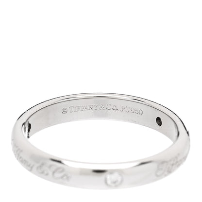 Tiffany Platinum Diamond 3mm Notes Ring 49 5 4 of 5