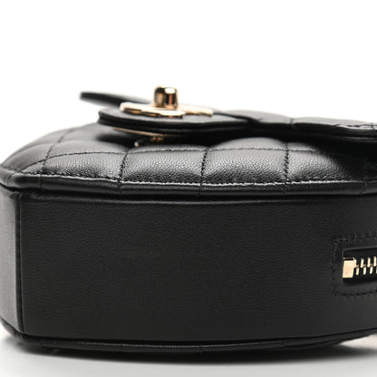 Chanel Lambskin Quilted CC In Love Heart Clutch With Chain Black 10 of 11