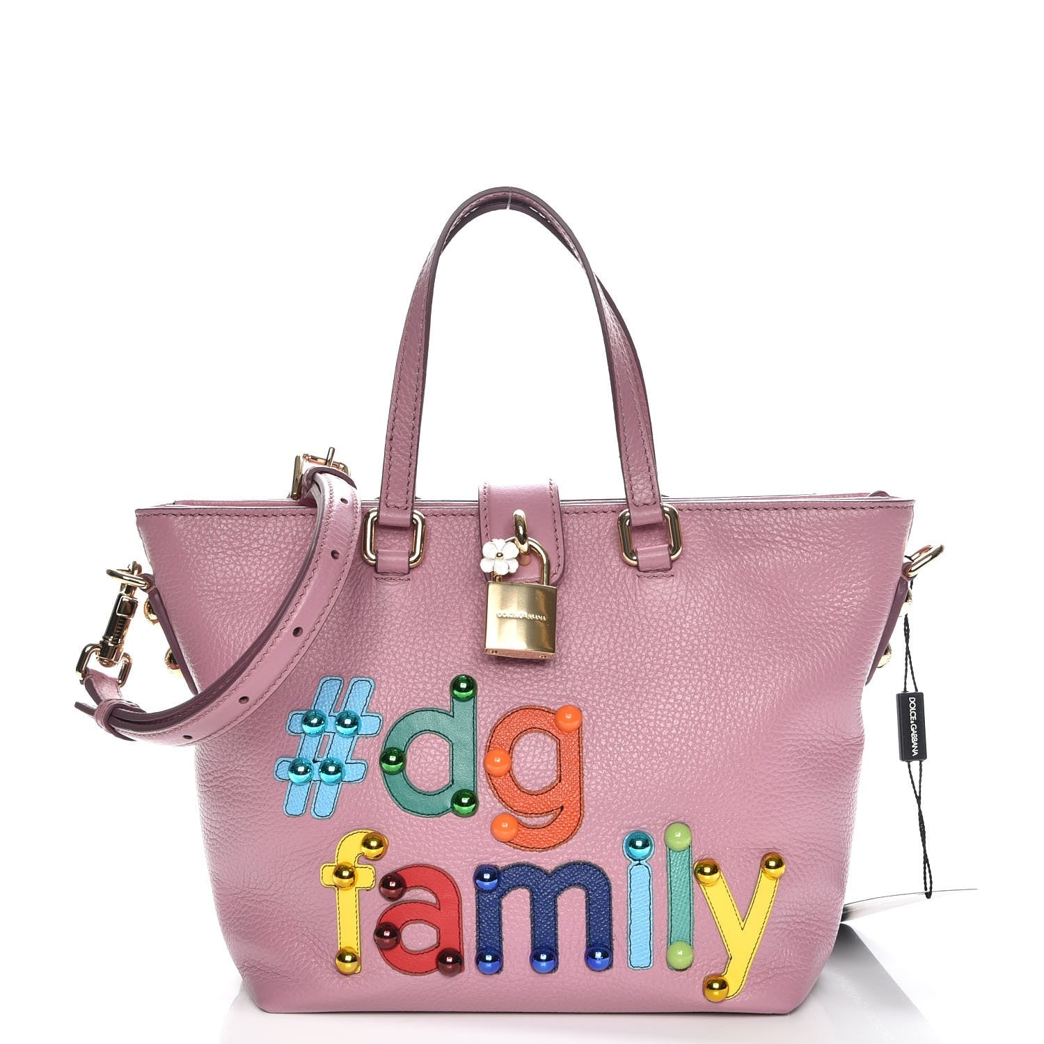 Dolce & Gabbana Textured Calfskin Patchwork Family Tote Rosa Poudre 1 of 8