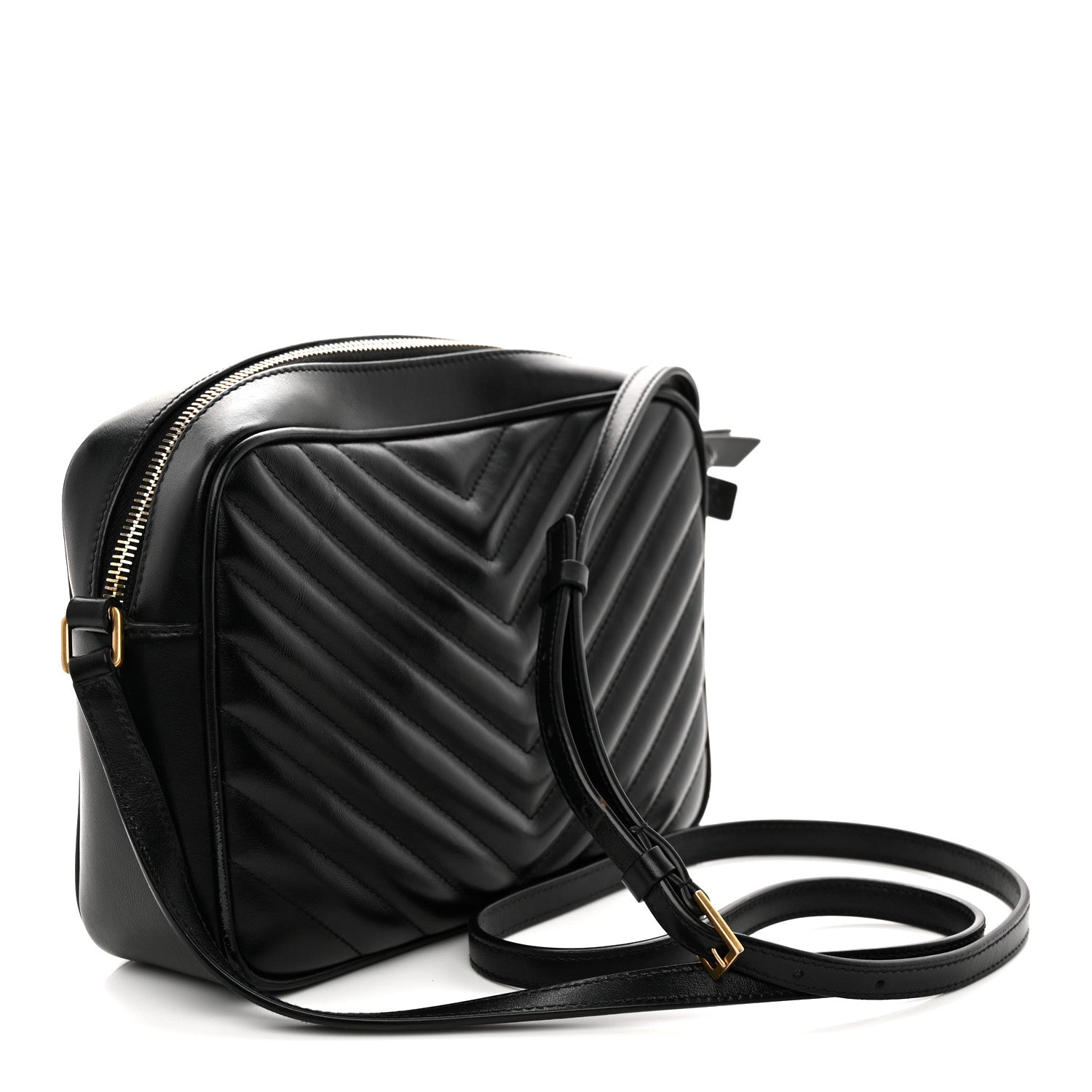 Saint Laurent Calfskin Matelasse Monogram Lou Camera Bag Black 3 of 13