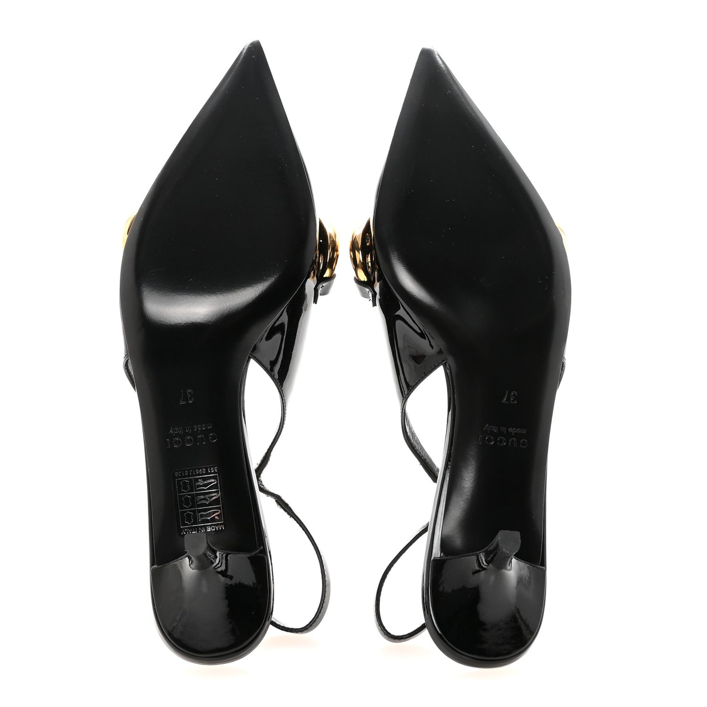 Vernice Crystal Nappa Charlotte Marina Slingback Pumps 37 Black