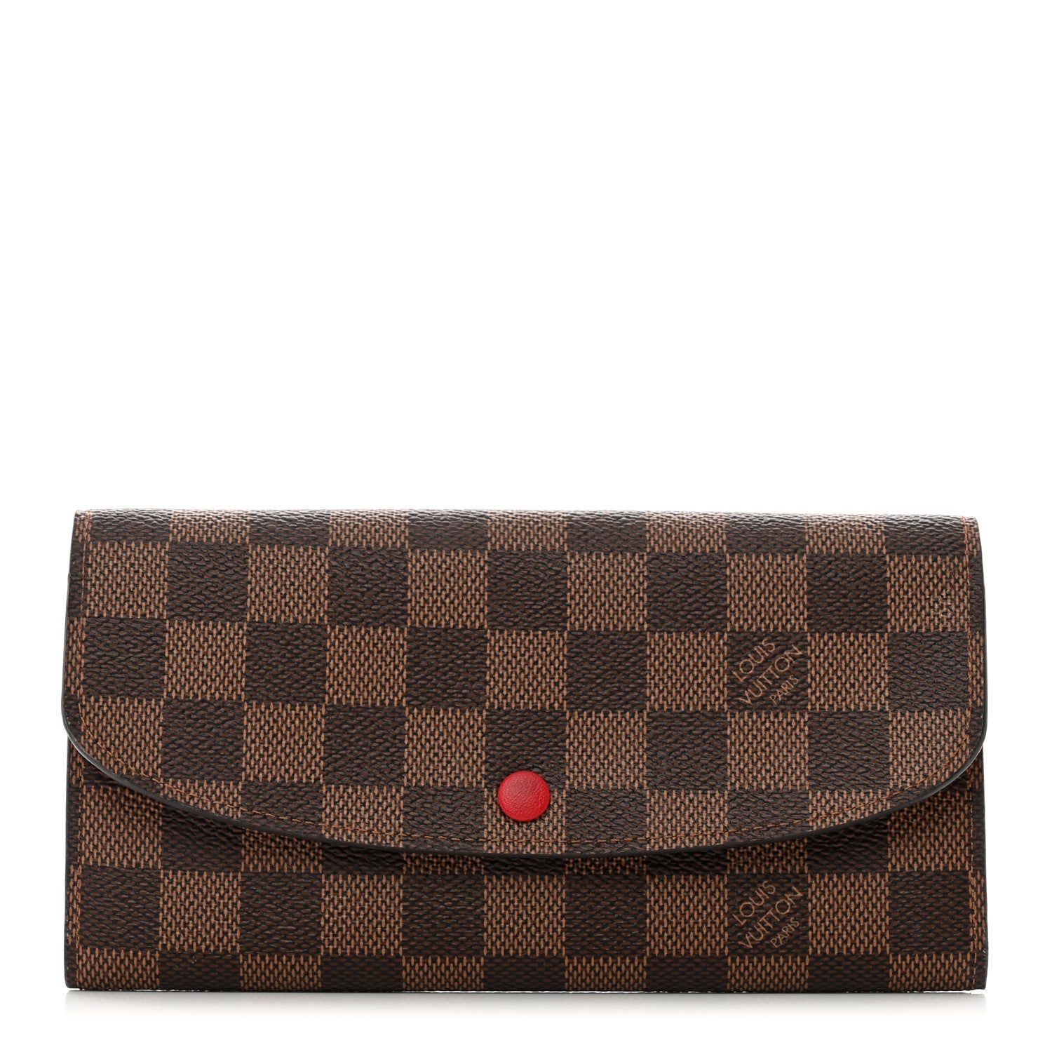 Louis Vuitton Damier Ebene Emilie Wallet Red 1 of 7